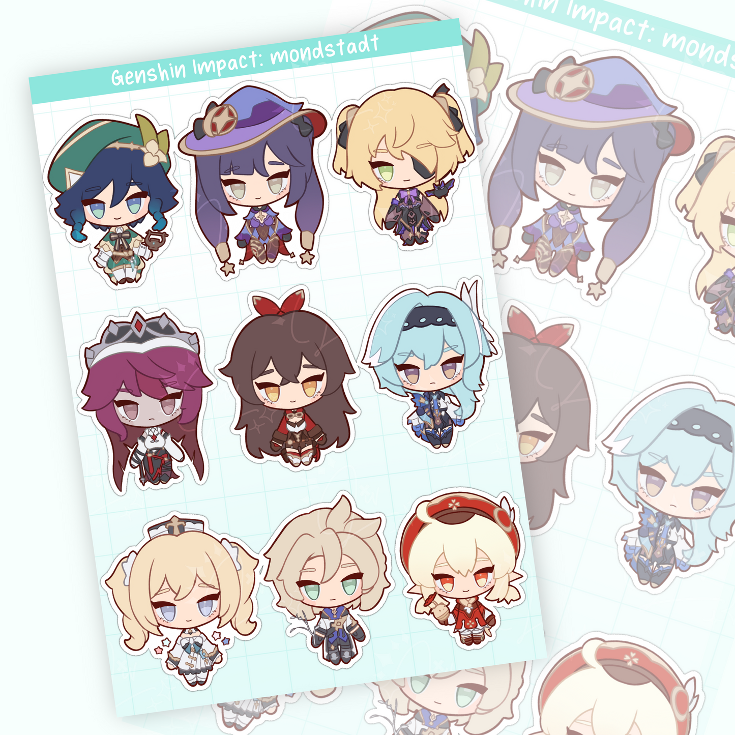 Genshin - Mondstadt // Sticker sheet