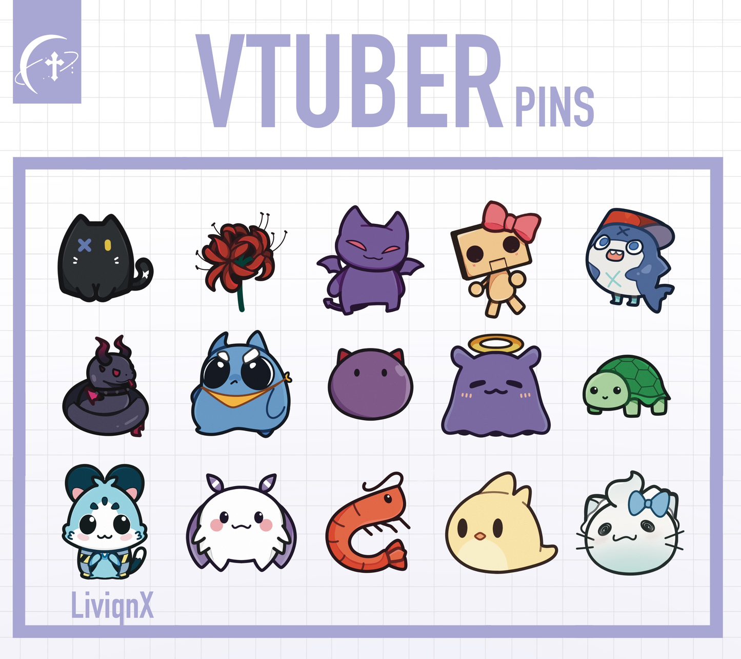 VTuber Mascot // Pins