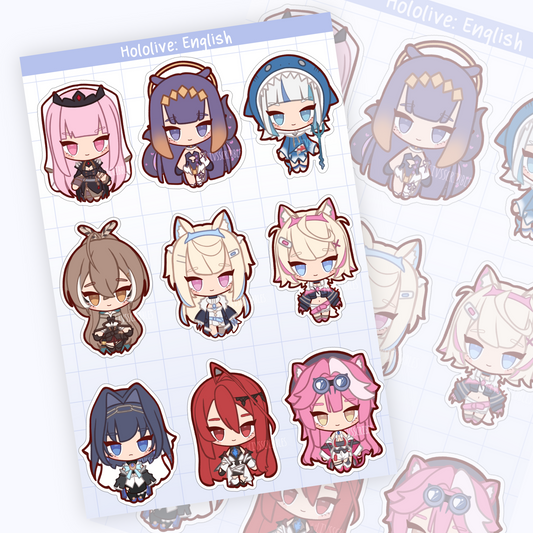 Hololive ENG // Sticker sheet [ PREORDER & IN STOCK ]