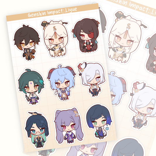 Genshin - Liyue // Sticker sheet [ PREORDER & IN STOCK ]